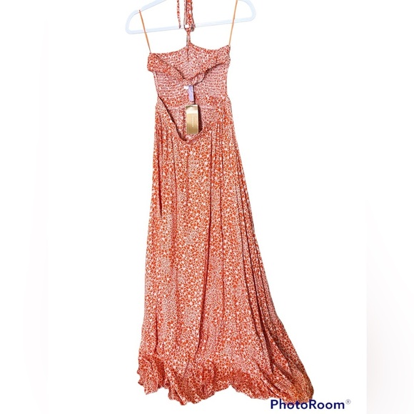 Francesca’s Floral Bandeau Halter Top Maxi Dress NWT - Picture 2 of 4